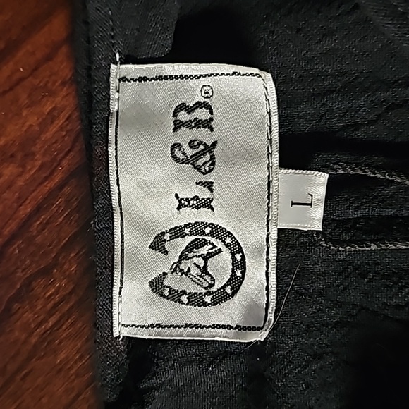 NWT L&B Black Short Sleeve Boho Blouse Size Large - Picture 7 of 7